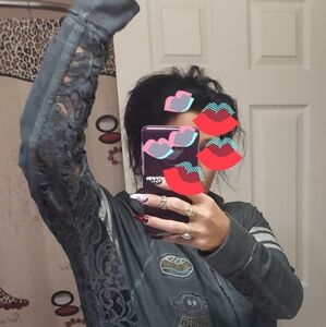 Grey Harley Davidson lace hoody